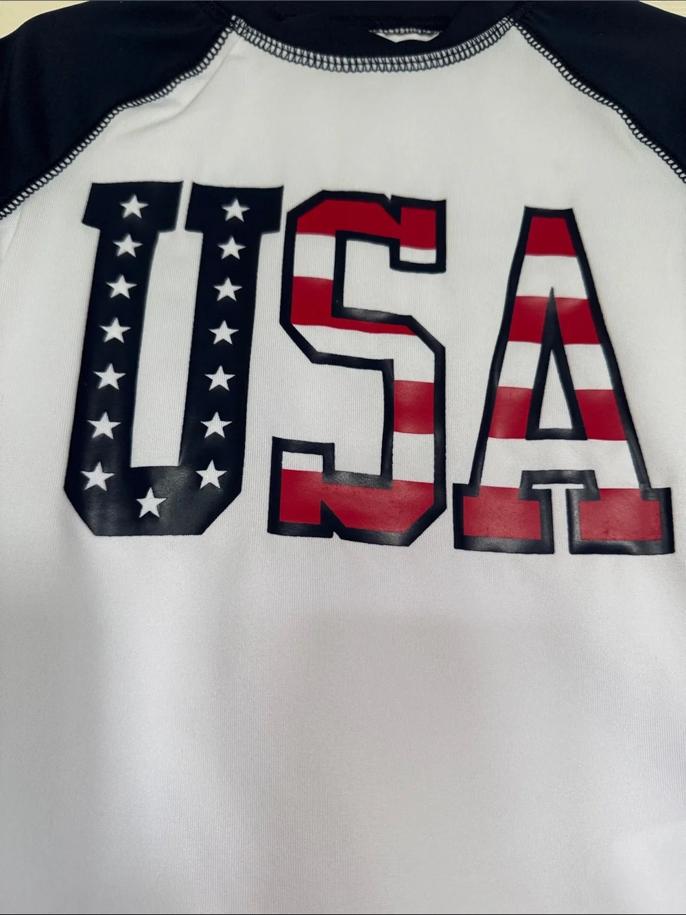 THE CHILDREN'S PLACE SPORT Boy USA Rash Guard Swim Set 4T NEW SPF 50+ Fabric